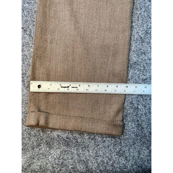 Rena Lange Brown Wool Blend Straight Leg Pants Women S Rare Classic Minimalist - Picture 5 of 8